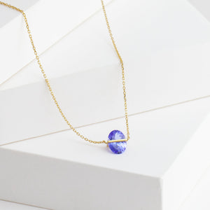 Band one-of-a-kind oval tanzanite necklace