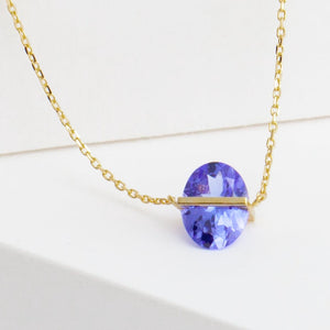 Band one-of-a-kind oval tanzanite necklace