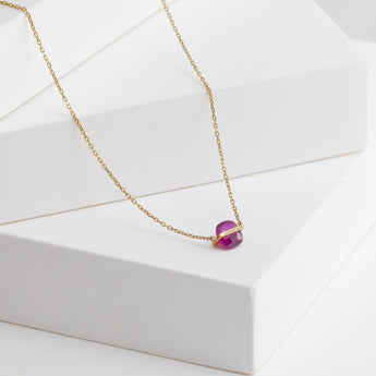 Band one-of-a-kind ruby necklace