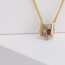 Load image into Gallery viewer, Band one-of-a-kind red inclusion rustic diamond necklace (No. 2959)
