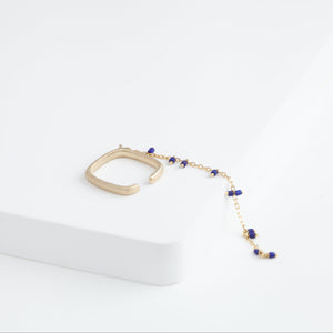 Syami hanging lapis lazuli chain ear cuff