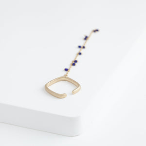 Syami hanging lapis lazuli chain ear cuff