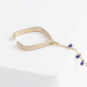 Syami hanging lapis lazuli chain ear cuff