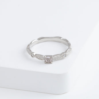 Bloom platinum ring with one-of-a-kind brown diamond