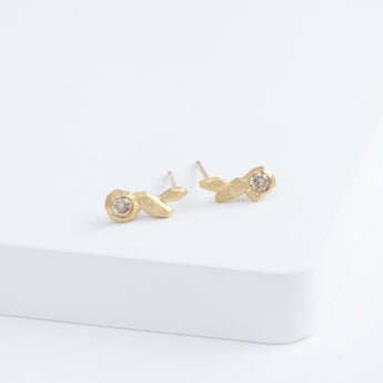 Whisper light brown diamond stud