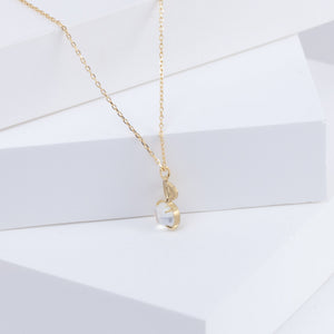 Leaf one-of-a-kind moonstone necklace