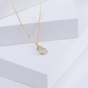 Leaf one-of-a-kind moonstone necklace