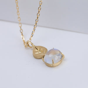 Leaf one-of-a-kind moonstone necklace