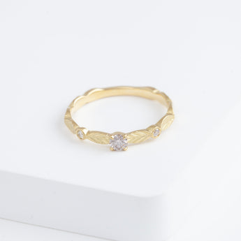 Bloom ring with one-of-a-kind champagne diamond