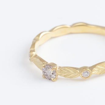 Bloom ring with one-of-a-kind champagne diamond
