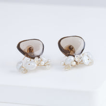Load image into Gallery viewer, Fairy smoky quartz and mixed white stones earrings

