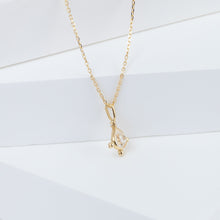 Load image into Gallery viewer, Tiny pear rainbow moonstone and diamond necklace
