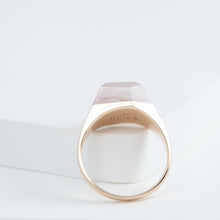 Load image into Gallery viewer, Mini rock crystal lithium in quartz ring - rose gold plated silver
