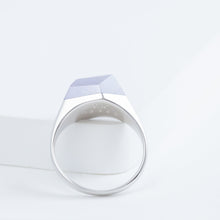 Load image into Gallery viewer, Mini rock crystal purple jade ring - silver
