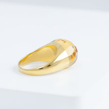 Load image into Gallery viewer, Mini rock faceted round citrine quartz ring
