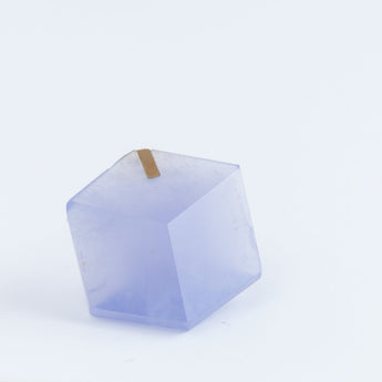 Cube blue chalcedony earrings
