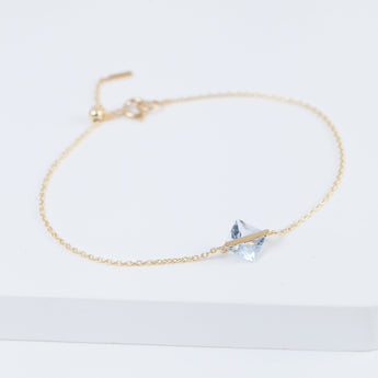 Band one-of-a-kind square aquamarine bracelet