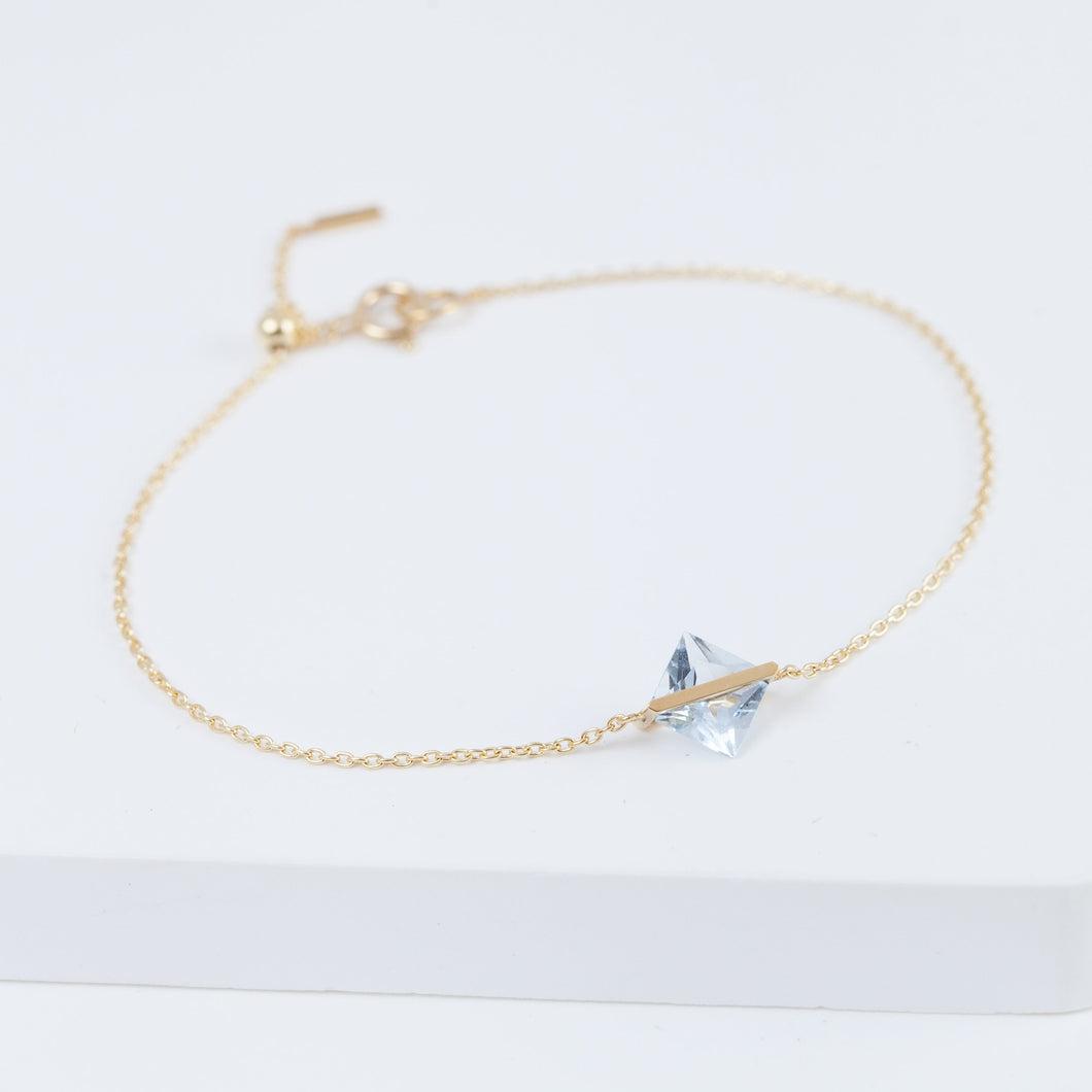 Band one-of-a-kind square aquamarine bracelet