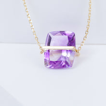 Load image into Gallery viewer, Band one-of-a-kind bi-color amethyst necklace
