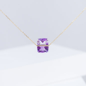 Band one-of-a-kind bi-color amethyst necklace