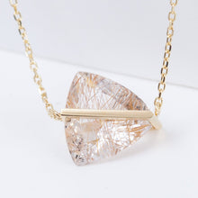 Load image into Gallery viewer, Band one-of-a-kind trillion cut rutilated quartz necklace
