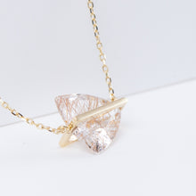 Load image into Gallery viewer, Band one-of-a-kind trillion cut rutilated quartz necklace
