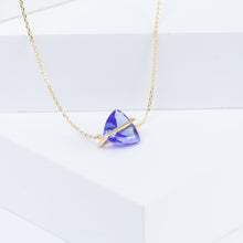 Load image into Gallery viewer, Band one-of-a-kind trillion cut tanzanite necklace
