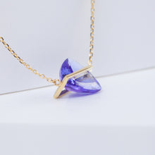 Load image into Gallery viewer, Band one-of-a-kind trillion cut tanzanite necklace
