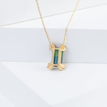 Load image into Gallery viewer, Spread two tone green tourmaline necklace
