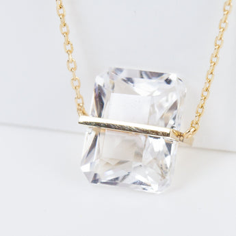 Band one-of-a-kind goshenite necklace