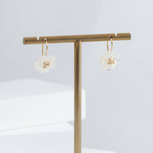 Load image into Gallery viewer, Fleur mother of pearl drop earrings
