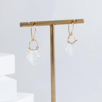 Carved crystal drop earrings