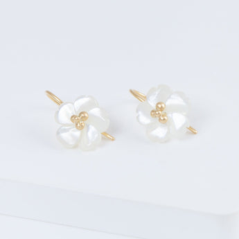 Fleur mother of pearl drop earrings