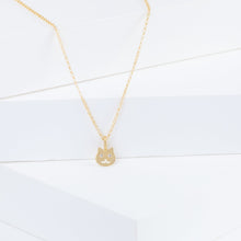 Load image into Gallery viewer, Diamond eyes cat face pendant necklace
