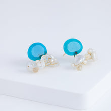 Load image into Gallery viewer, Fairy turquoise and mixed white stone earrings

