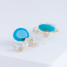 Load image into Gallery viewer, Fairy turquoise and mixed white stone earrings
