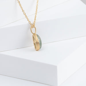 Gallery oval moss aquamarine necklace