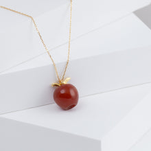 Load image into Gallery viewer, Red carnelian apple necklace
