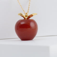 Load image into Gallery viewer, Red carnelian apple necklace
