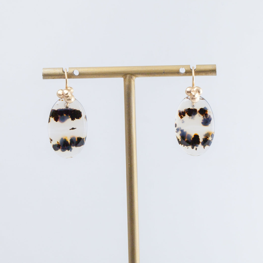 Forma one-of-a-kind large Montana agate earrings