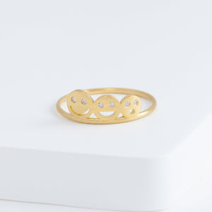 Diamond three smile ring