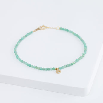Smiley emerald beads bracelet