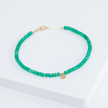 Smiley green onyx beads bracelet