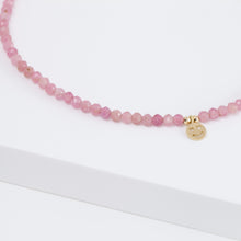 Load image into Gallery viewer, Smiley pink tourmaline beads bracelet
