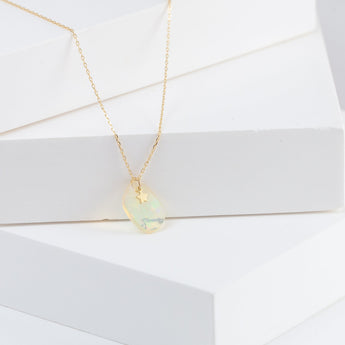 Opal smiley necklace
