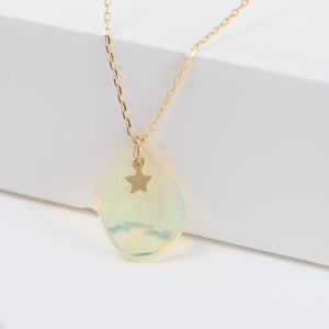 Opal smiley necklace