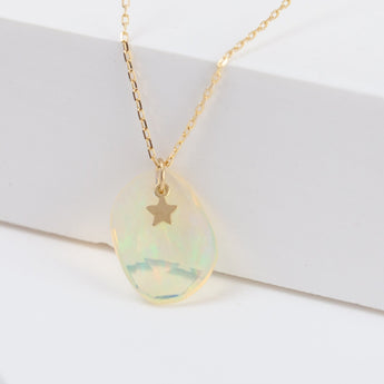 Opal smiley necklace