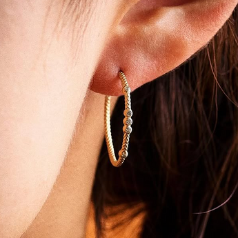 [Special Order for Yan - 50% Deposit] Tying hoop earrings with diamonds