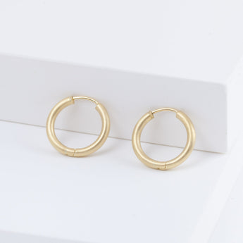 Large matte hoop earrings