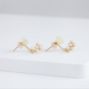 Fairy Ethiopian opal and pearl earrings